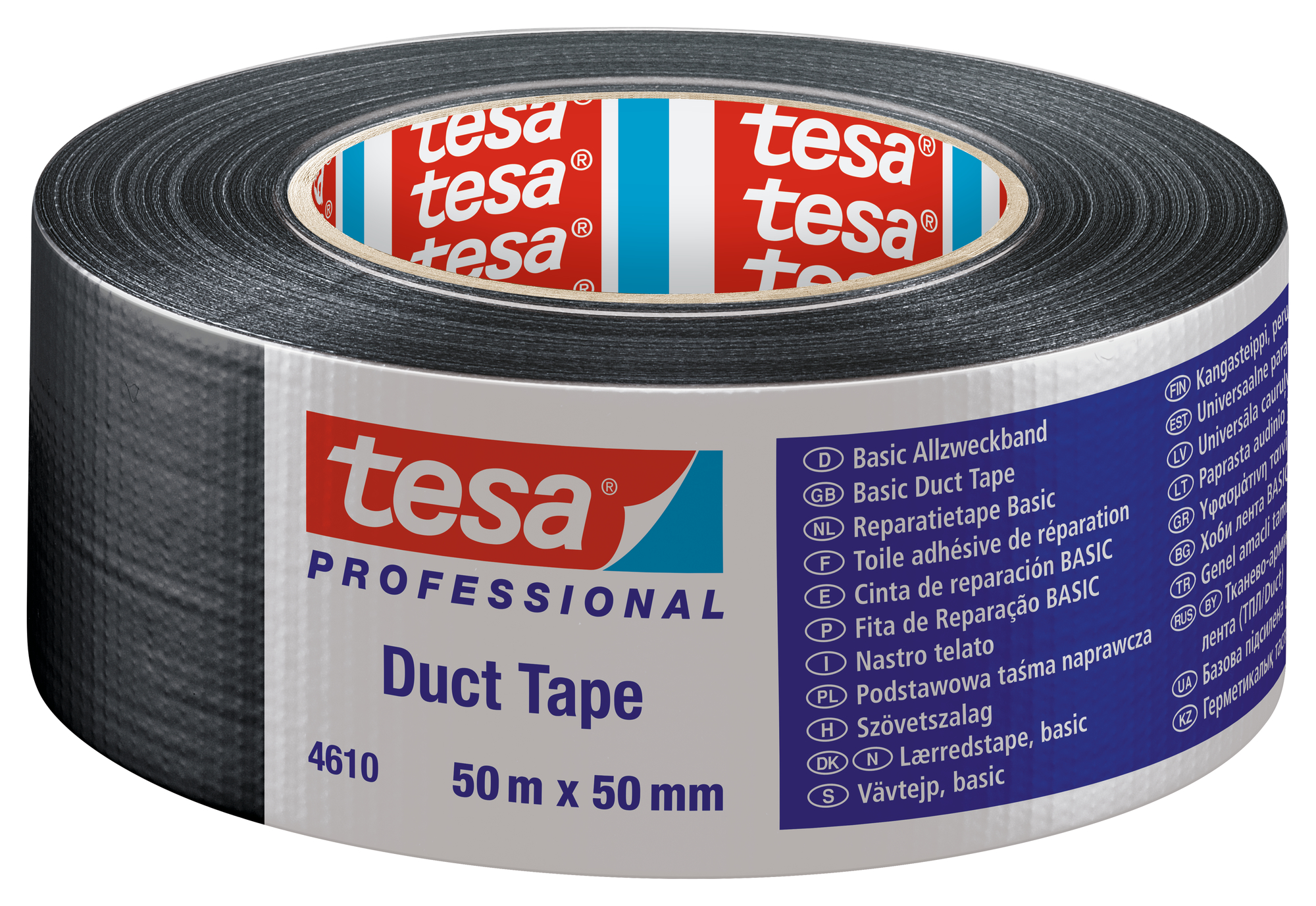 tesa 4610, Gewebeband Duct Tape, 50mm x 50m, schwarz