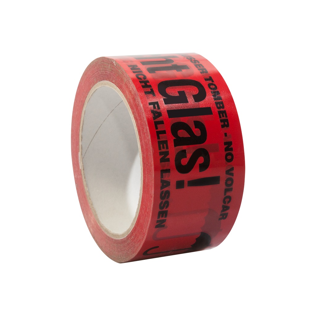 selmundo 4004, Vorsicht Glas, PP-Packband, 50mm x 66m, rot