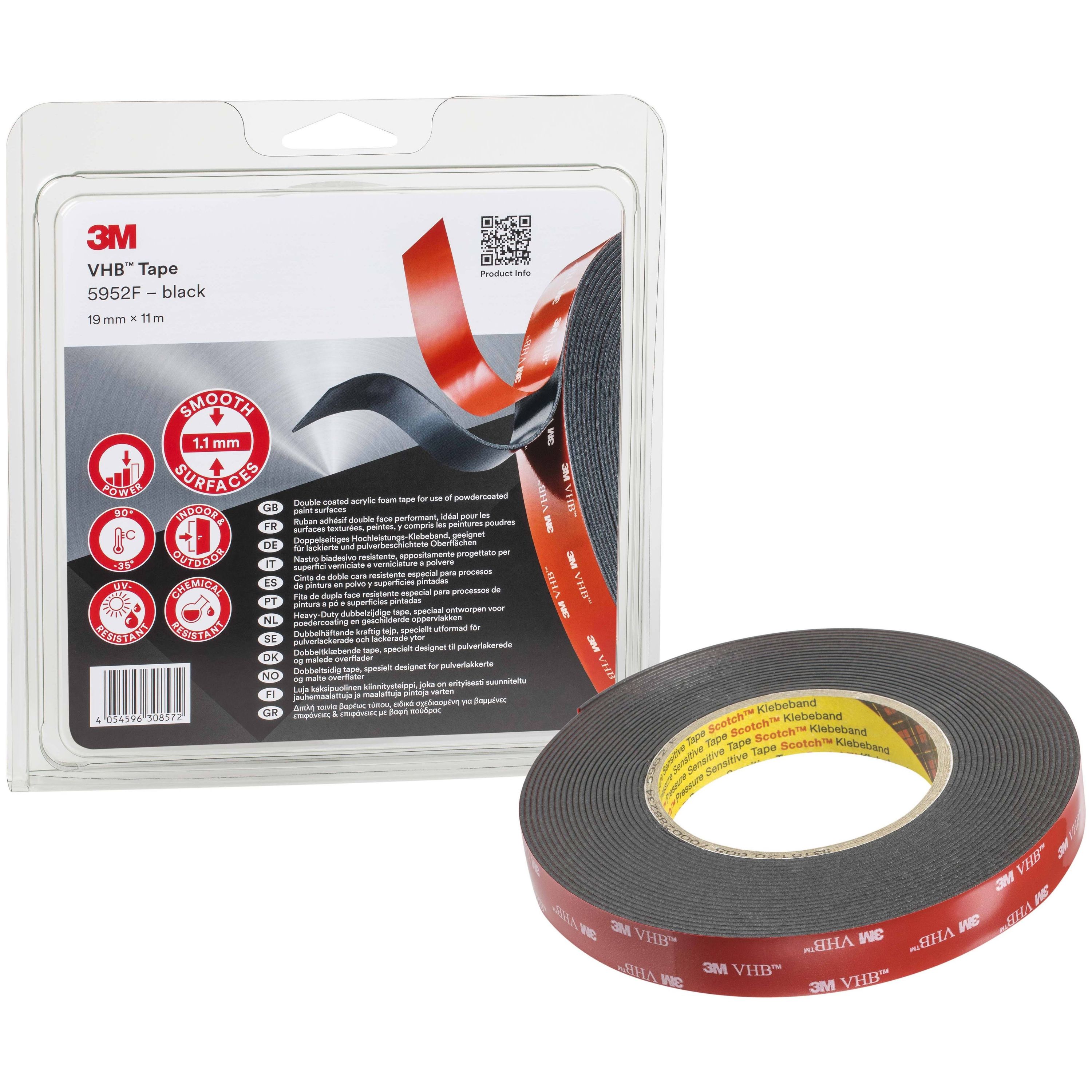 3M VHB 5952F, Klebeband Kurzrolle, 19mm x 11m