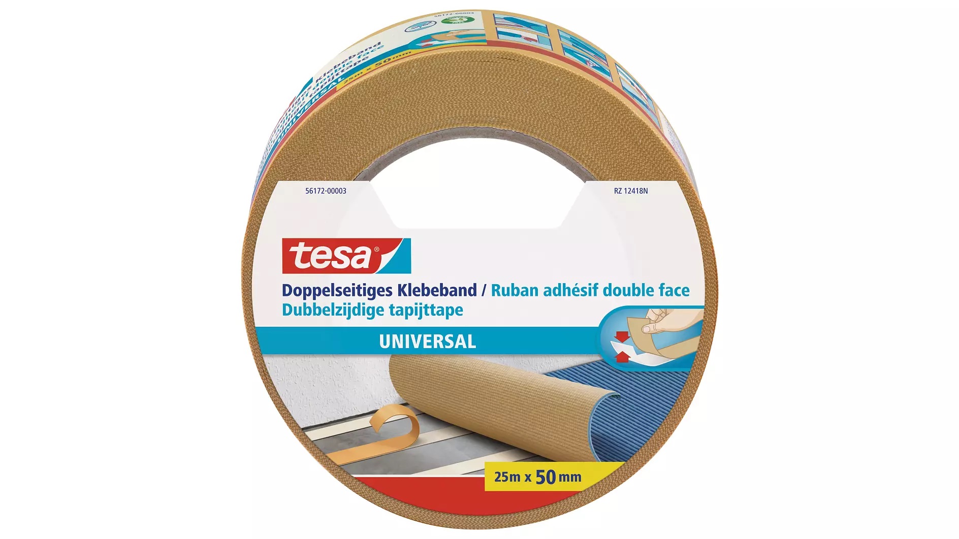 tesa 56172, Doppelseitiges Klebeband, 50mm x 25m