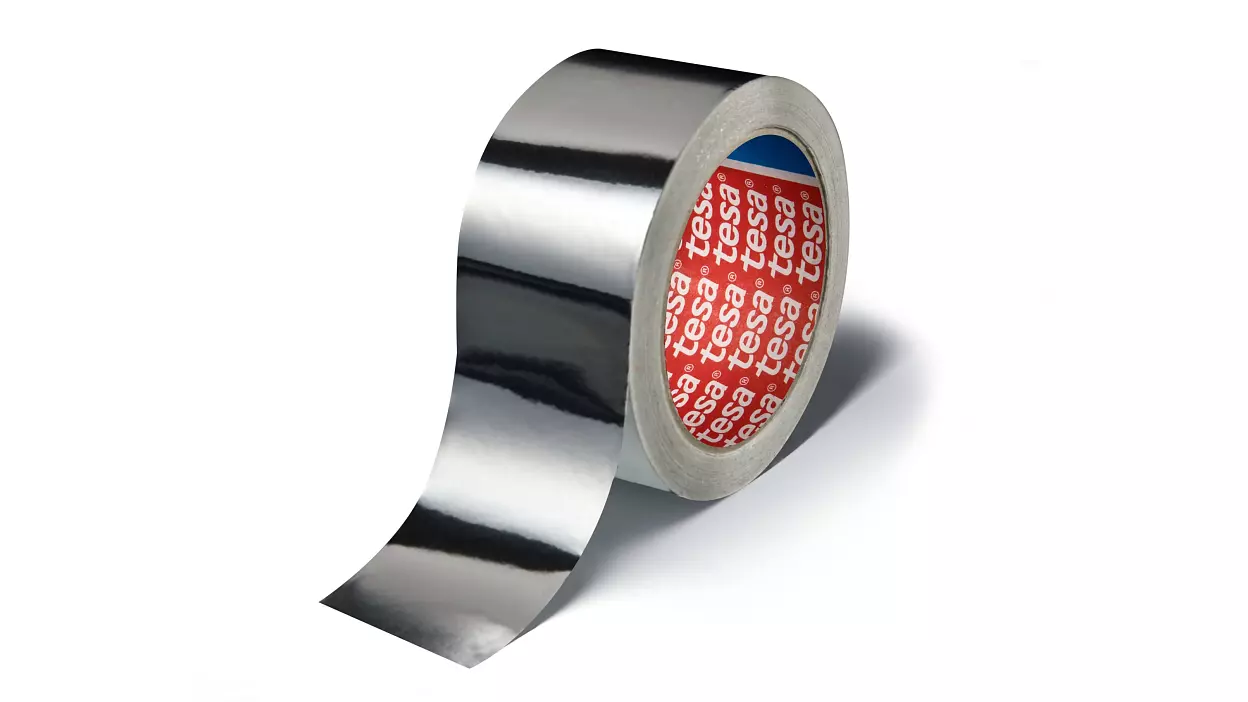 tesa 50565, Aluminiumklebeband ohne Liner, 25mm x 50m